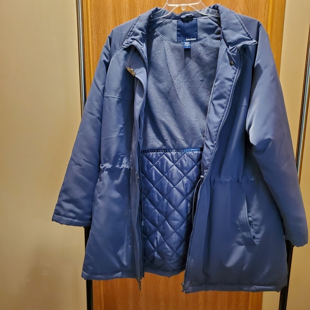 1X Basic Editions Coat Jacket Zipper, snaps and draw string at waist for warmth